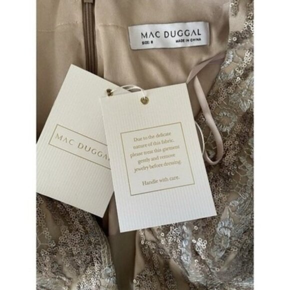 Mac Duggal Dress 79358 Embellished Plunge Neck Trumpet Gown Size 8 NWT $998 - Picture 10 of 11